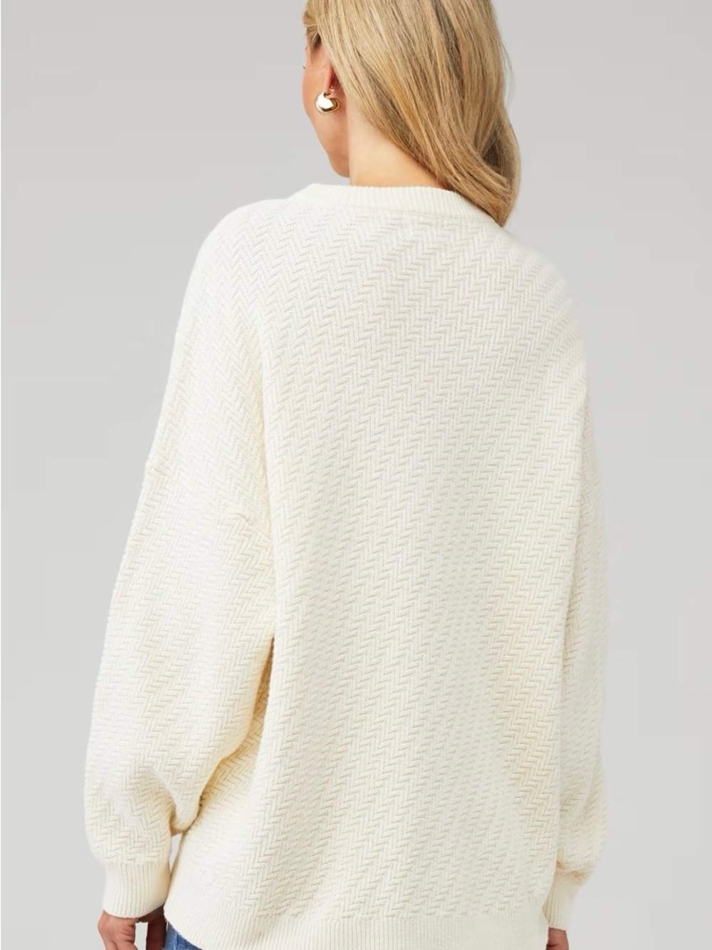 Show Me Your Mumu Crosby Sweater White Textured Knit - Picture 2 of 6